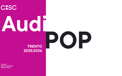 immagine fuxia e bianca con scritta AudiPOP