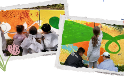 Immagine: Immagine dei bambini che dipingono il murales