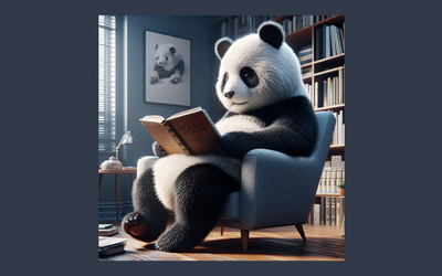 panda che legge