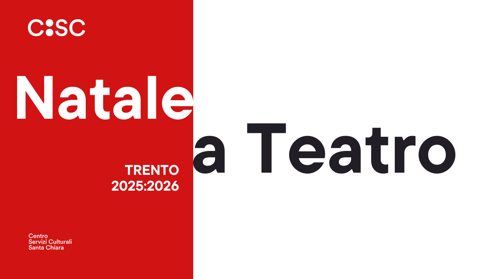 immagine rosssa e bianca con la scritta Natale a Teatro